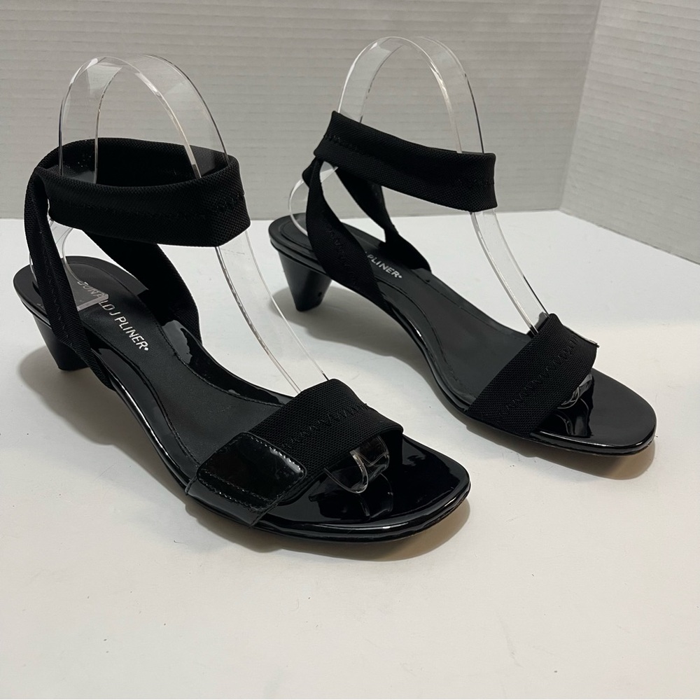 Donald J. Pliner Black Strappy Low Heel Sandals